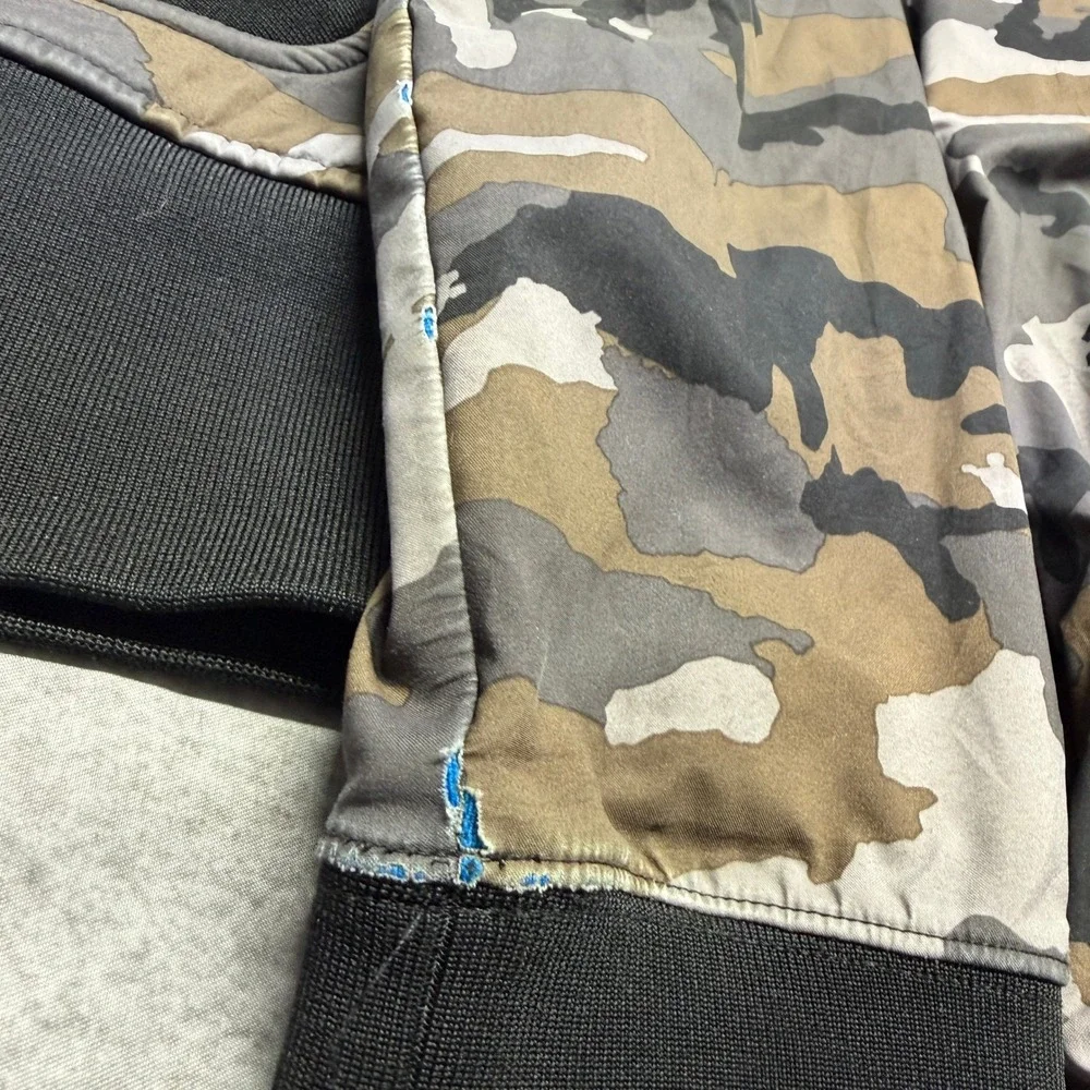 The North Face Mens Camo Full Zip Hoodie Grey Brown Blue Lining Size M